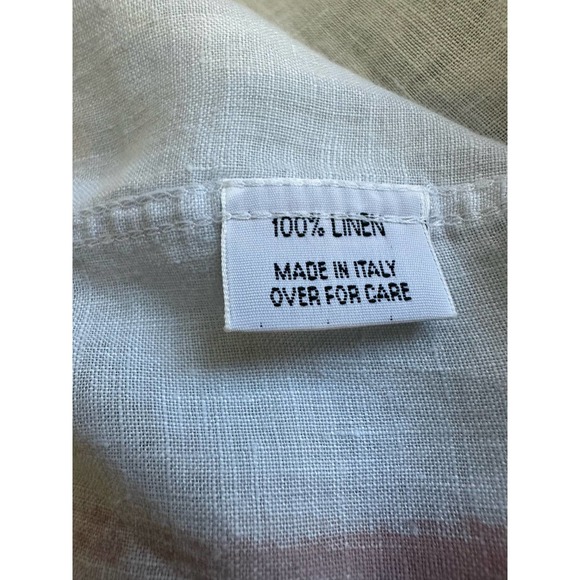 Alessandro Gherardeschi Blue Floral Linen Oversized Italian Designer Blouse XL - Picture 9 of 12